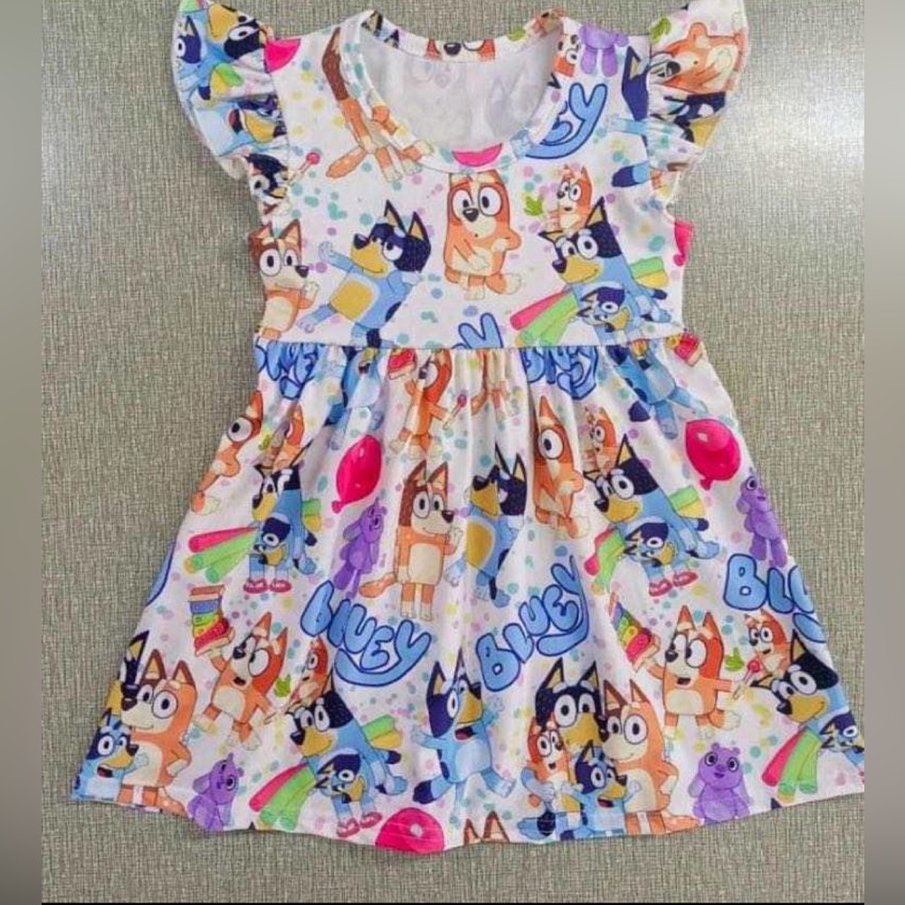Bluey dress for girl knee length